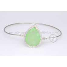 Wholesale Supplier Of Chalcedony Sterling Silver Gemstone Bangle For Best Gift